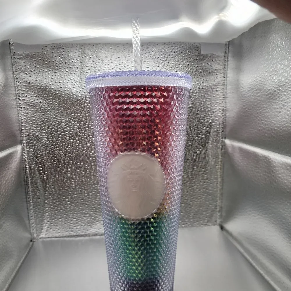 NWT! Starbucks New Summer 2020 Rainbow Pride Studded Bling 24 Ounce Tumbler Cup
